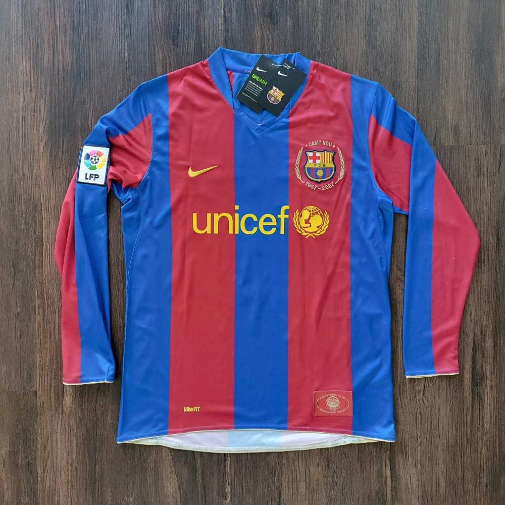 Ronaldinho FC Barcelona New Men's LA LIGA Long Sleeve Retro Soccer Jersey